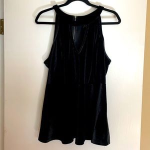 Black velvet peplum top